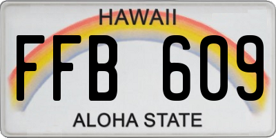 HI license plate FFB609