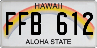 HI license plate FFB612