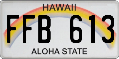 HI license plate FFB613