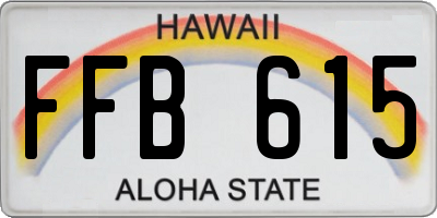 HI license plate FFB615