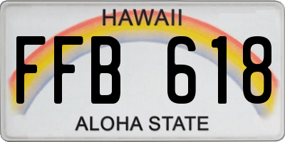 HI license plate FFB618