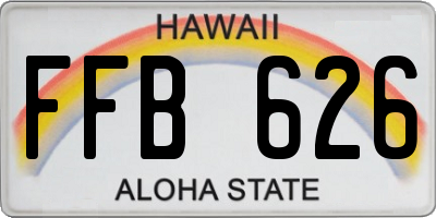 HI license plate FFB626