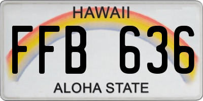HI license plate FFB636