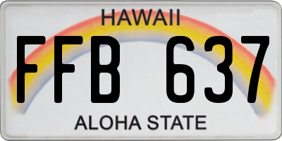 HI license plate FFB637