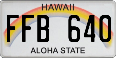 HI license plate FFB640