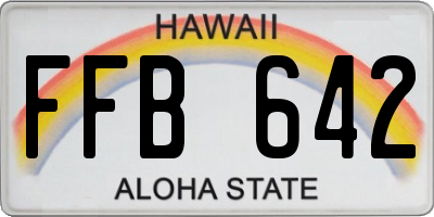 HI license plate FFB642