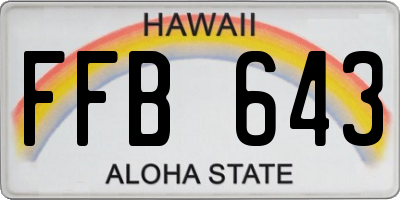 HI license plate FFB643