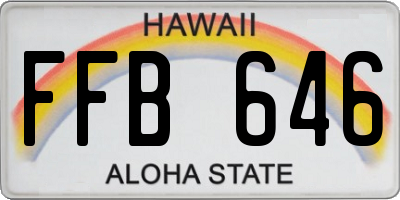 HI license plate FFB646