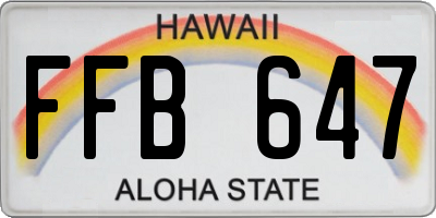 HI license plate FFB647