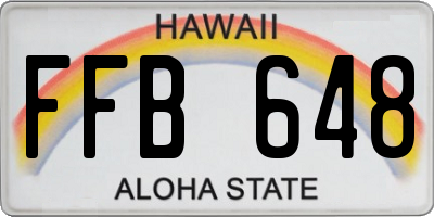 HI license plate FFB648