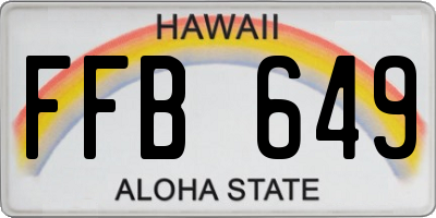 HI license plate FFB649