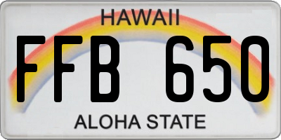 HI license plate FFB650