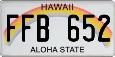 HI license plate FFB652