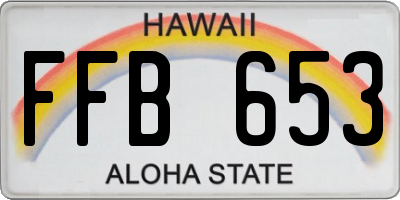 HI license plate FFB653