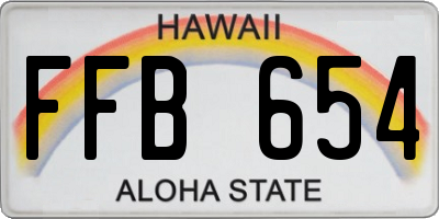 HI license plate FFB654