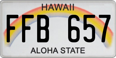 HI license plate FFB657