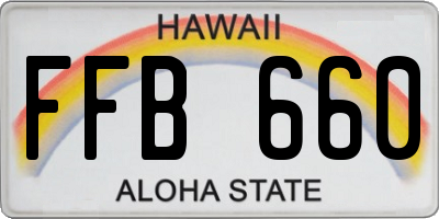 HI license plate FFB660
