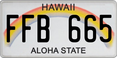 HI license plate FFB665