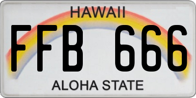 HI license plate FFB666