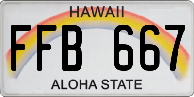 HI license plate FFB667