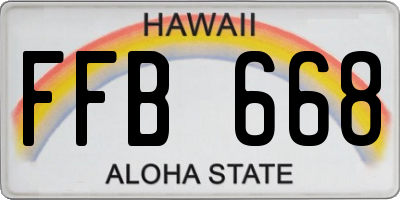 HI license plate FFB668