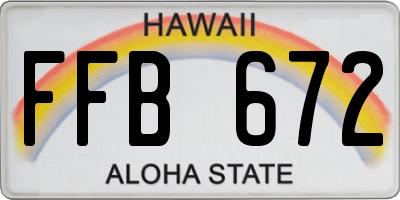 HI license plate FFB672