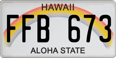 HI license plate FFB673