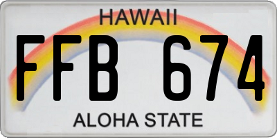 HI license plate FFB674
