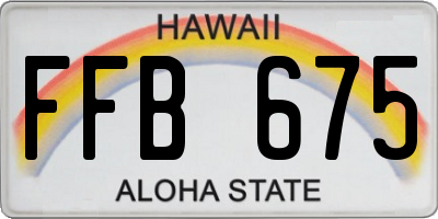 HI license plate FFB675
