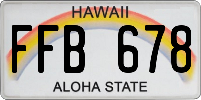 HI license plate FFB678