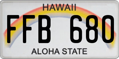 HI license plate FFB680