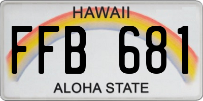 HI license plate FFB681