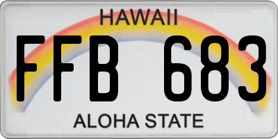 HI license plate FFB683