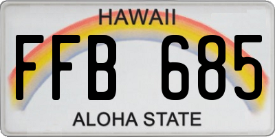 HI license plate FFB685