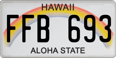 HI license plate FFB693