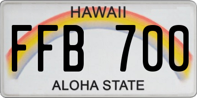 HI license plate FFB700