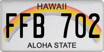 HI license plate FFB702