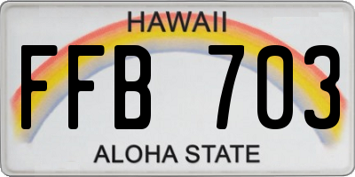HI license plate FFB703