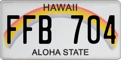 HI license plate FFB704