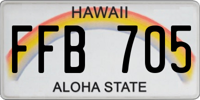 HI license plate FFB705
