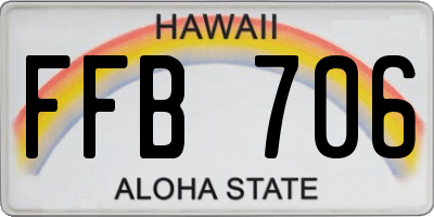 HI license plate FFB706