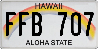 HI license plate FFB707