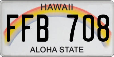 HI license plate FFB708