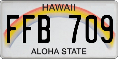 HI license plate FFB709