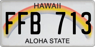 HI license plate FFB713