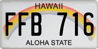 HI license plate FFB716