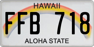 HI license plate FFB718