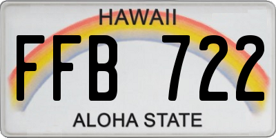 HI license plate FFB722