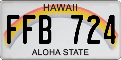HI license plate FFB724