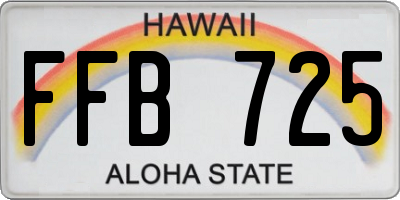 HI license plate FFB725